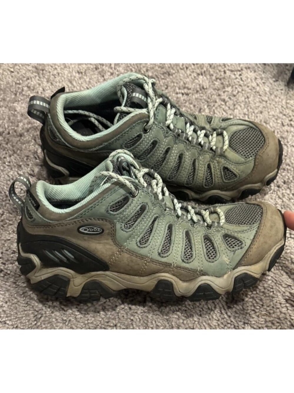Oboz Sawtooth II B-Dry Hiking Shoes Womens 8 Blue Gray Waterproof Low